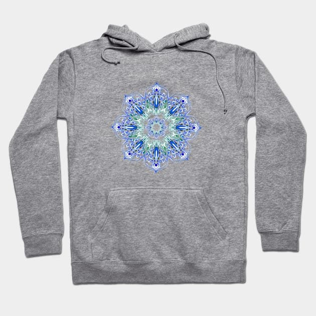 Mandala - Blue watercolor Hoodie by aleibanez